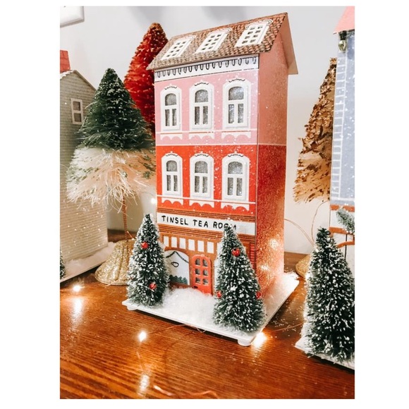 Anthropologie George & Viv Tinsel Tea Room Holiday Building Decor - Picture 1 of 11